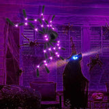 Boxtoday Halloween Spider Decor, Fake Giant Spider With Purple LED Lights, Light Up Black Hairy Spider For Halloween Yard