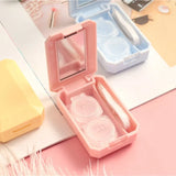 Boxtoday Color Contact Lens Case Simple Lens Case with Stick Combination Box Mirror Set