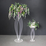 Boxtoday 4/8 Pcs Flower Vase Floor Vases Column Stand Metal Road Lead Wedding Centerpiece Geometric Pot Table Rack For Home Event Decor