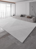 Boxtoday Light Grey Carpet Luxurious Geometric Stripes Living Room Carpets Large Size Decorative Rugs Comfortable Easy Clean Bedroom Rug