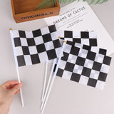 Boxtoday 10Pcs 14*21cm Black And White Square Hand Flag Racer Waving Racing Flags Car Starting Banners