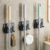 Boxtoday Wall Mounted Mop Organizer Clips Self-Adhesive Bathroom Mop Broom Hanger Holder Rack Hooks 304 Stainless Steel Mop Clip Clamp