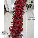 Boxtoday Red Burgundy Rose 5D Wedding Backdrop Arch Decor Floral Arrangement Table Runner Flower Row Event Arch Flower Strip Party Props