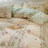 Boxtoday Cute Strawberry Bedding Set with Zipper No Filler Duvet Cover Flat Sheet Pillowcases Single Queen Size Girls Boys Bed Linens