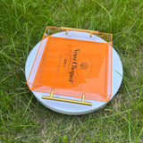 Boxtoday Orange Veuve Pink acrylic Square serving tray 25x25cm