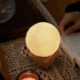 Boxtoday 8cm Moon Ball Lamp LED Night Light With Plastic Stand Battery Powered Starry Lamp Bedroom Decor Bedside Night Lights Kids Gifts