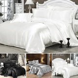 Boxtoday Summer Satin Bedding Set Comforter  Duvet Cover Bed Sheet Pillow Quilt Cover Single/Double/Queen Size Quilted