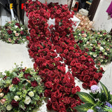 Boxtoday Red Burgundy Rose 5D Wedding Backdrop Arch Decor Floral Arrangement Table Runner Flower Row Event Arch Flower Strip Party Props