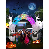 Boxtoday Halloween Inflatables,10FT Halloween Inflatable Colorful Pumpkin Ghost Decorations with Build-in LEDs, Halloween Inflatables