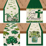 Boxtoday Table Runner Green Irish  Saint  Table Cloth for Dinner Party Supplies