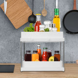 Boxtoday Under Sink Storage Organizer 1 / 2 Tier Drawer Multipurpose Hook Holder Rack Cabinet Bathroom Kitchen Organizer Storage