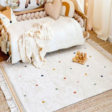 Boxtoday Children's Room Carpet Cute Soft Round Tassel Floor Mat Large Area Living Room Bedroom IG Decoration Polka Dots