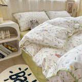 Boxtoday INS Floral Bedding Set for Kids Adults Leaves Flower Duvet Cover Fresh Botanical Pillowcases Soft Washed Cotton Home Textiles