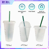 Boxtoday 473/710ML Coffee Straw Cup Mugs DIY Plastic Cold Water Cups Portable Reusable Tumbler For Water Coffee Tea Juice Drinking Bottle