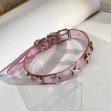 Boxtoday  Sweet Star Women's Leather Alloy Necklace Female Punk Pink Collar For Concert Party Girls Jewelry Accessories