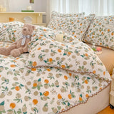 Boxtoday Fresh Botanical Floral Bedding Set for Kids and Adults, Leaves, Flower Duvet Cover, Pillowcases, Soft Washed Cotton, Home Textil