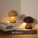 Boxtoday INS LED Night Light With Touch Switch Wooden Cute Mushroom Bedside Table Lamp For Bedroom Childrens Room Sleeping Night Lamps