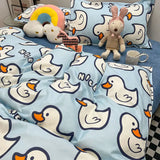 Boxtoday Cute Cartoon Bedding Set Kids Single Double Size Boys Girls Duvet Cover Flat Sheet Pillowcases No Filler Home Textile