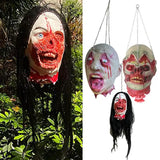 Boxtoday Severed Head Halloween Props Realistic Latex Scary Ghost Head Hanging Ornaments Bloody Zombie Decor Haunted House Party Supplies