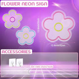 Boxtoday Flower USB Powered Led Neon Sign Dimmable Neon Light Wall Decor For Room Decor Party Birthday Handmade Gift Pub Retro Wedding  ﻿