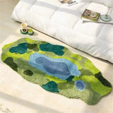 Boxtoday Super Soft Bedside Carpet Irregular Moss Pattern Anti-Slip Fluffy Bathroom Mats Absorbent Kitchen Floor Rug Shaggy Carpet Home