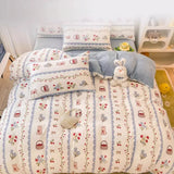 Boxtoday Winter Thickened Warm Flannel Queen Bedding Set Home Textile Cartoon Cute Duvet Cover Sheet Pillowcase 4pcs Luxury Bed Linen Set