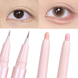 Boxtoday Double Ended Lying Silkworm Pencil Highlighter Makeup Pen enlarge eyes Under Eye Highlighter Makeup Stick Slim & soft  tip