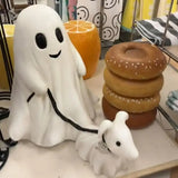 Boxtoday Dog Halloween Statue Spooky Ghost Dog Halloween Figurine Halloween Ghost Walking Dog Statue Halloween Creative Desk Decoration