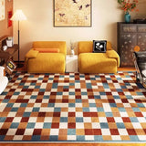 Boxtoday Plaid Retro Carpet Living Room Large Area Study Bedroom Bedside Soft Floor Mat Room Leisure Area Coffee Table Rug