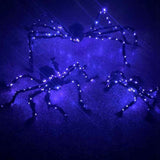 Boxtoday Halloween Spider Decor, Fake Giant Spider With Purple LED Lights, Light Up Black Hairy Spider For Halloween Yard