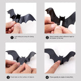 Boxtoday 16pcs Halloween 3D Black Bat Wall Stickers Removable Halloween DIY Wall Decal Halloween Party Decoration Horror Bats Stickers