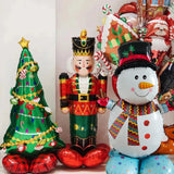 Boxtoday Christmas Standing Snowman Santa Claus Foil Balloon New Year Christmas Decorations Home 2025 Xmas Candy Cane Lollipop Foil Balls