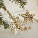 Boxtoday Shiny Christmas Decorations Festive Metal Craft Hanging Pendants Stylish Snowflake Decoration for Party Supply