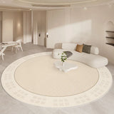 Boxtoday Round Beige Minimalism Rug Luxurious Living Room Carpet High Quality Bedroom Study Rugs Soft Comfortable Bedside Carpets Tapete