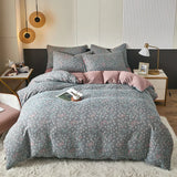 Boxtoday  Cotton Soft Bedding Set Stripe Printing Duvet Cover with Pillow Case Flowers Quilt Cover Pillowcases Sets