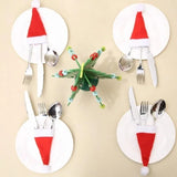 Boxtoday Merry Christmas Christmas Tableware Bag Holder Christmas Hat Fork Knife Cutlery Bag Christmas Decorations for Home