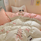 Boxtoday Ins Style Sweet Bedding Set For Girls Duvet Cover Set Soft Embroidery Bed Sheet Set Comforter Set Quilt Cover