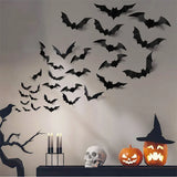 Boxtoday Halloween Home Decoration 3D PVC Bats Wall Stickers Window Decor Yard Sign Outdoor Lawn Spooky Party Room Decor Supplies