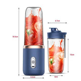 Boxtoday 1pc Blue/Pink Portable Small Electric Juicer Stainless Steel Blade Cup Juicer Fruit Automatic Smoothie Blender Kitchen Tool