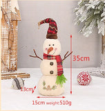 Boxtoday 48cm -75cm Printed Fabric Plush Scalable Snowman Doll Christmas Family Party Decorative Ornaments Happy 2024 New Year