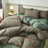 Boxtoday Cotton Soft Bedding Set Stripe Printing Duvet Cover with Pillow Case Flowers Quilt Cover Pillowcases Sets