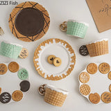 Boxtoday Creative Cookie Water Cup Cute Ceramic Mug Office Afternoon Tea Coffee Cup Home Breakfast Milk Cup Dessert Plate Drink Set