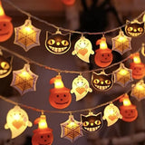 Boxtoday Halloween String Lights Plastic Pumpkin Bat Spider Ghost Pendant Fairy Light Halloween Decorations 2024 trick or treat Gift