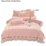 Boxtoday Princess Style Korean Bed Skirt Bed Sheet Embroidered Ruffle Lace Quilt Cover Ins Bedding For Girls Luxury Home Textiles