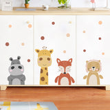 Boxtoday Cartoon Cute Giraffe Bear Animals Dots Wall Sticker Nursery Vinyl Children's Wall Art Decals for Baby Kids Room Home Decoration