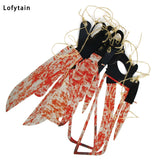 Boxtoday 12pcs/lot Halloween Plastic Blood Knife Tools Sets Horror Spooky Haunted House Hanging Knife Garland Banner