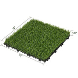 Boxtoday 27PCS Artificial Grass Tile Flooring Decor, Green, 12" X 12"Interlocking Turf Tile Artificial Grass Decor