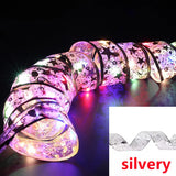 Boxtoday LED Ribbon Lights Christmas Decoration Christmas Tree Ornaments DIY Lace Bows String Lights Navidad Home Decors New Year