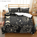 Boxtoday Black Sun Moon Star Bedding Set Bohemian Totem Line Duvet Cover Pillowcases Bedlinen Adults Bedclothes Twin Full Queen King Size