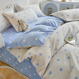 Boxtoday Kawaii Cherry Duvet Cover Set Pillowcase Flat Sheet Floral Boys Girls Twin Full Size Soft Bedding Kit Korean Ins Style Home Use